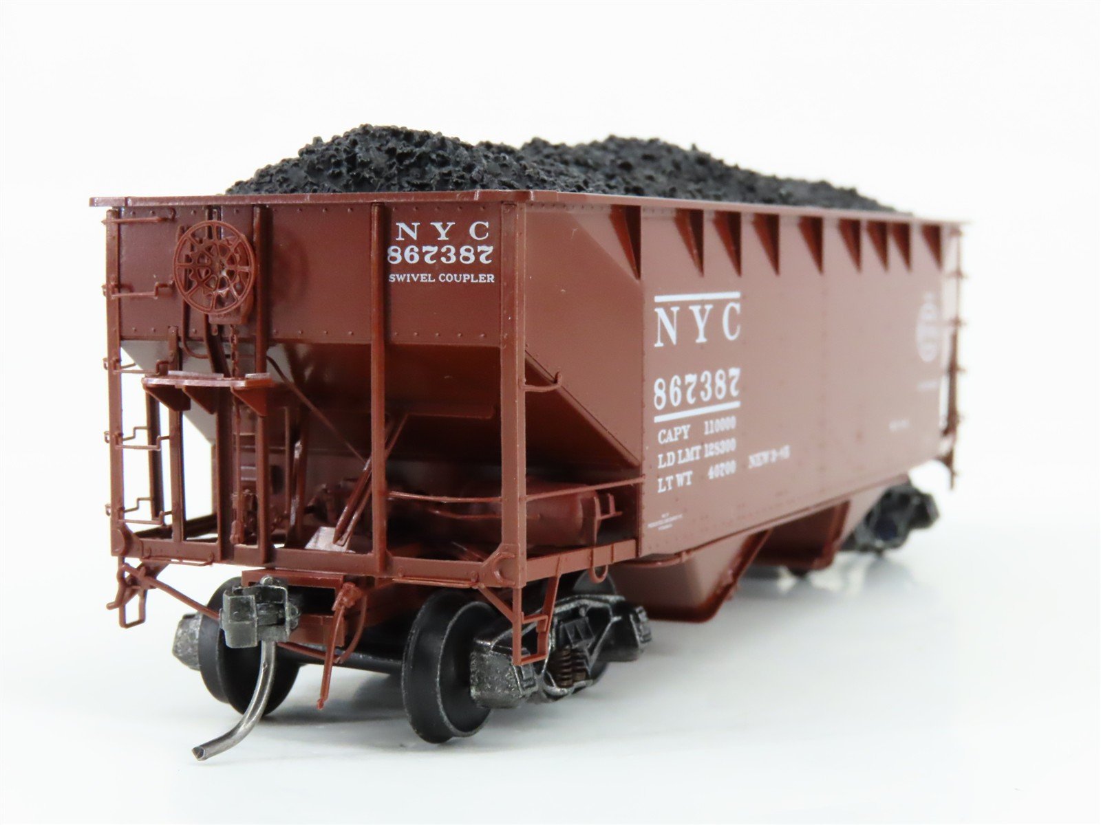 HO Scale Kadee 7033 NYC New York Central 2-Bay Open Hopper #867387 w/Coal Load
