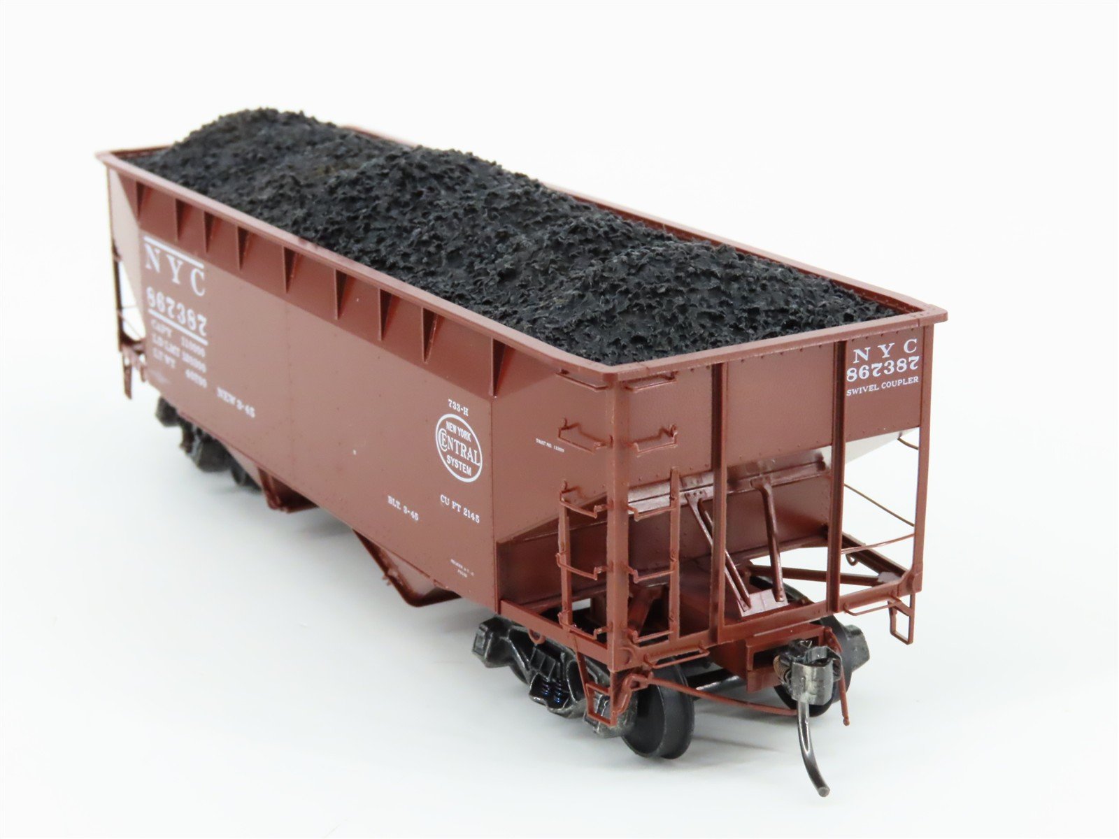 HO Scale Kadee 7033 NYC New York Central 2-Bay Open Hopper #867387 w/Coal Load