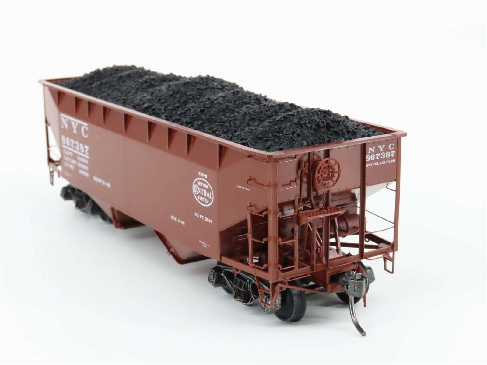 HO Scale Kadee 7033 NYC New York Central 2-Bay Open Hopper #867387 w/Coal Load