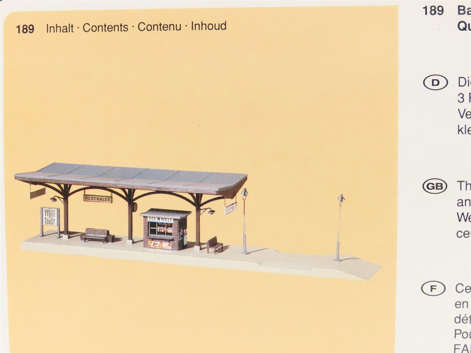 HO Scale Faller 189 Covered Platform Building Kit