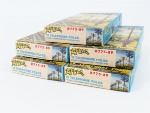 LOT of 5 HO Scale Atlas 775-89 12 Telephone Pole Packs