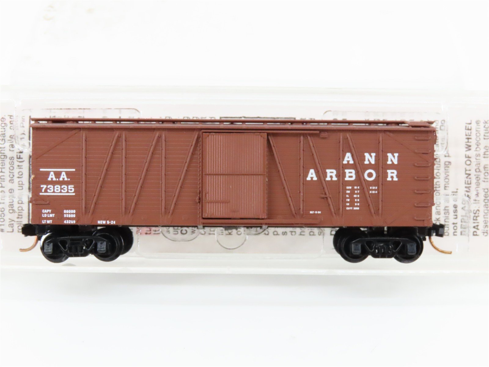 N Scale Micro-Trains MTL 28100 AA Ann Arbor 40' Outside Braced Boxcar #73835