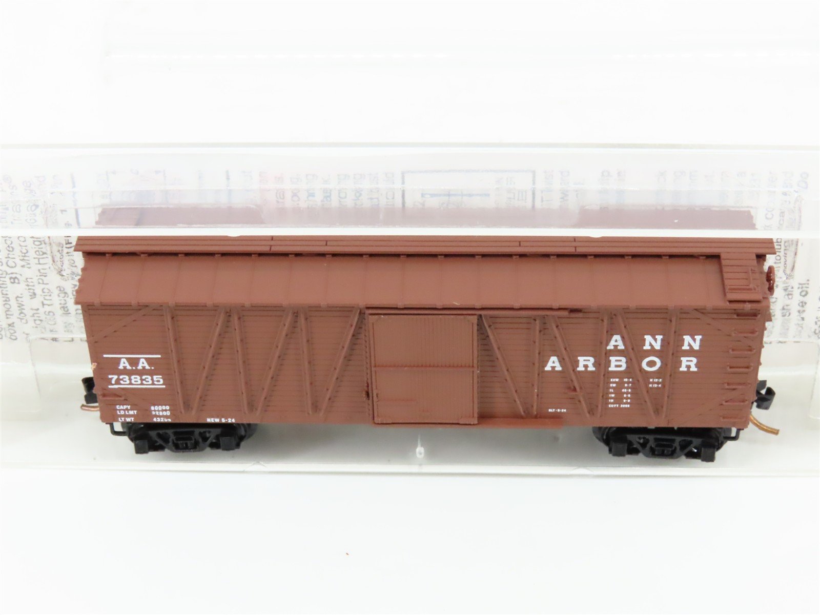 N Scale Micro-Trains MTL 28100 AA Ann Arbor 40' Outside Braced Boxcar #73835