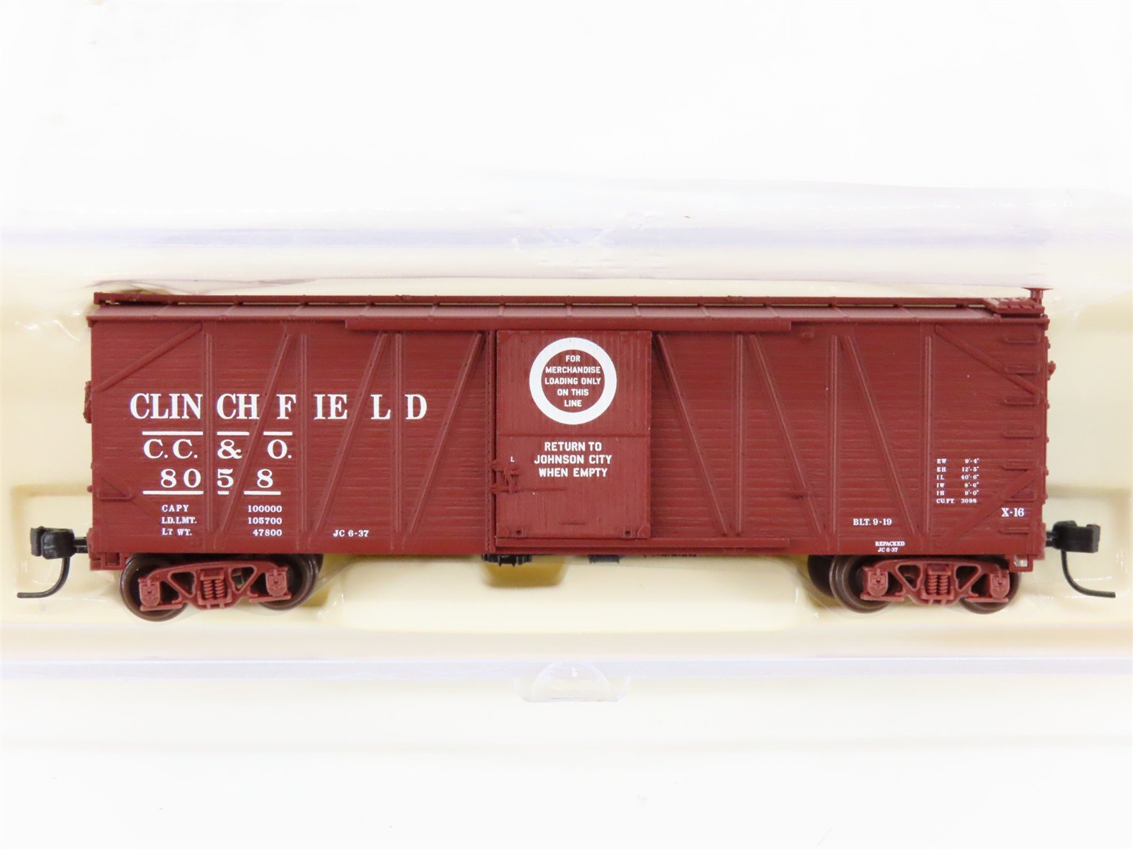 N Scale Atlas 41732 CRR Clinchfield 40' USRA Single-Door Boxcar #8058