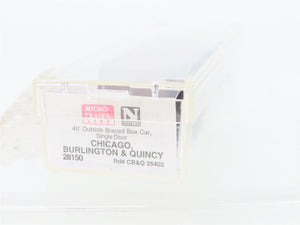 N Scale Micro-Trains MTL 28150 CBQ Burlington 40'Single Door Boxcar #25402