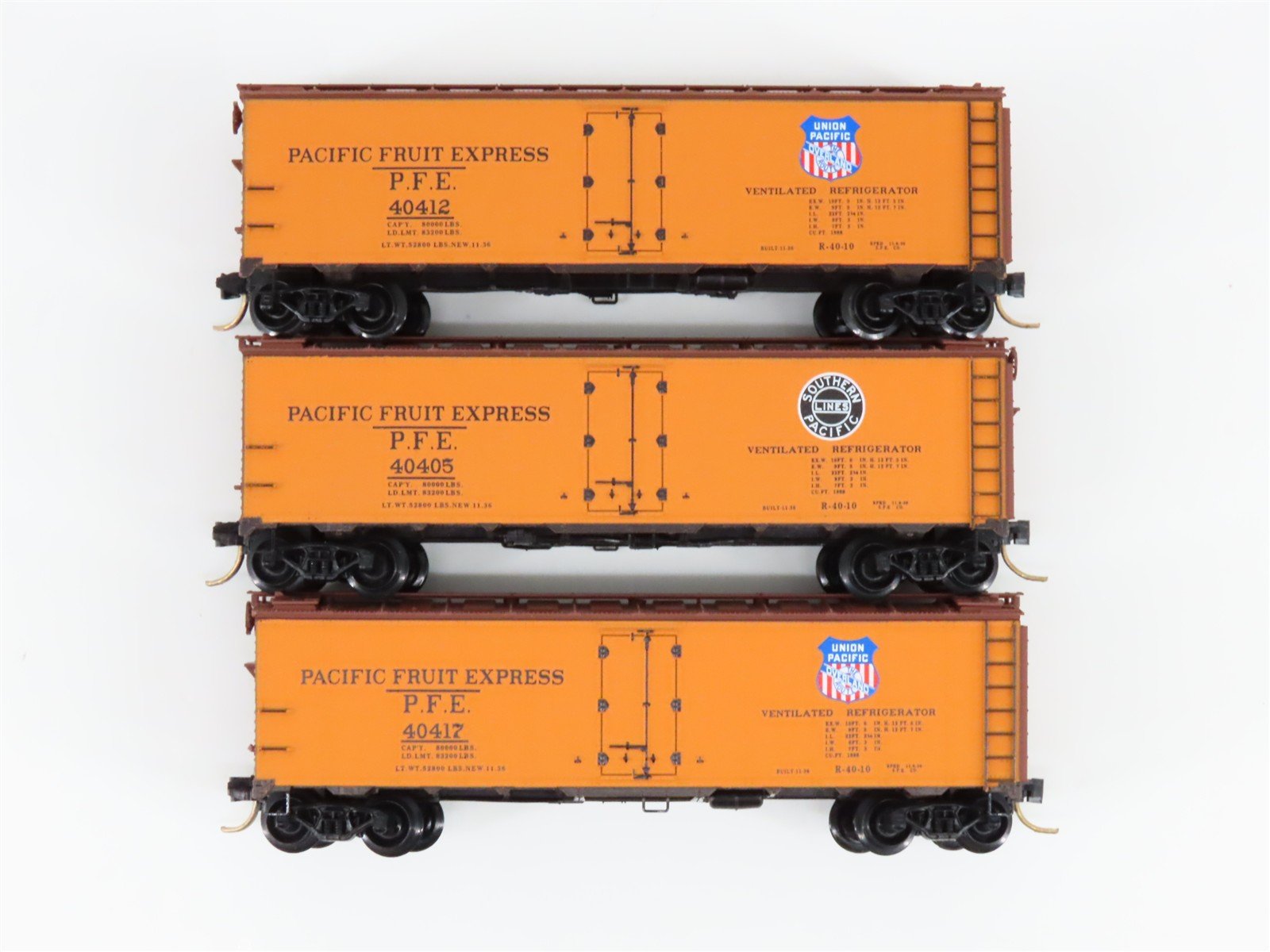 N Scale Micro-Trains MTL 59012 PFE Pacific Fruit Express 40' Ice Reefer 3-Pack