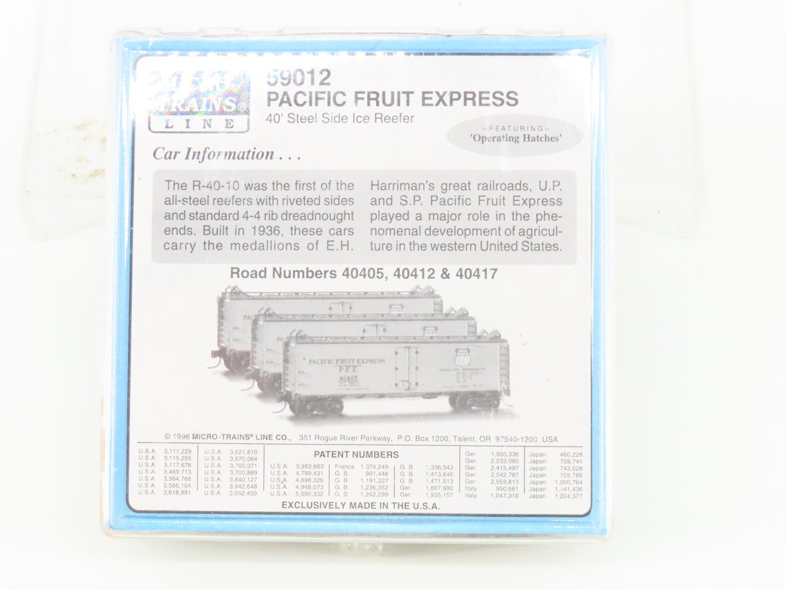 N Scale Micro-Trains MTL 59012 PFE Pacific Fruit Express 40' Ice Reefer 3-Pack