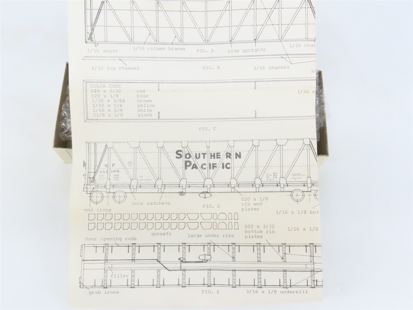 HO Scale Ambroid Kit SP Southern Pacific Railroad Wood Chip Gondola