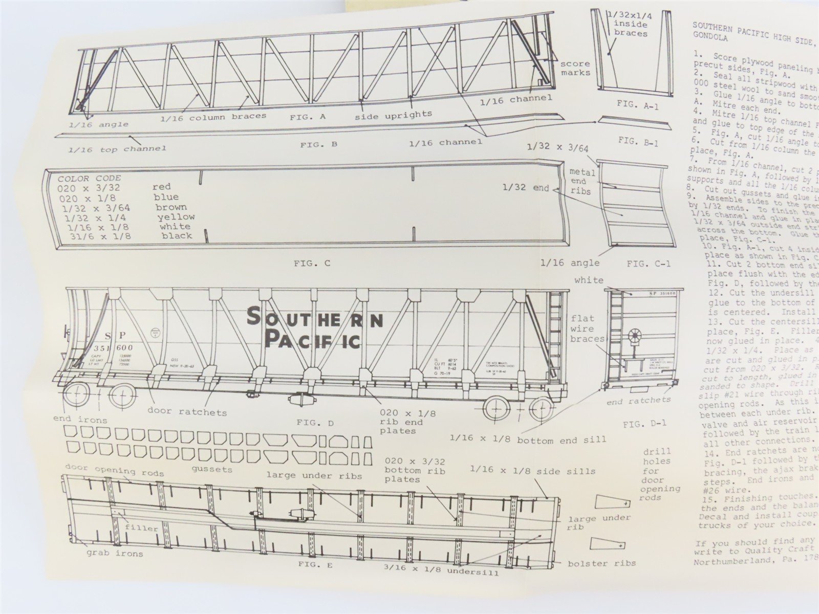 HO Scale Ambroid Kit SP Southern Pacific Railroad Wood Chip Gondola