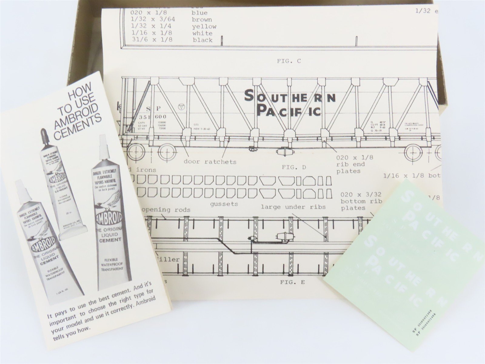 HO Scale Ambroid Kit SP Southern Pacific Railroad Wood Chip Gondola