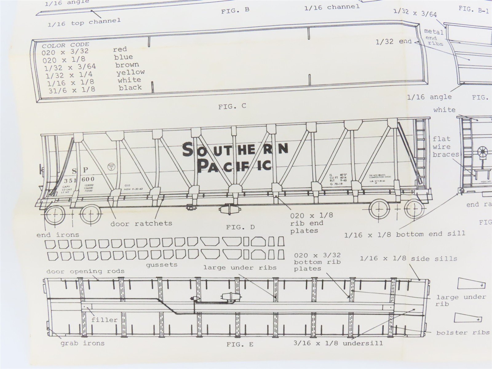 HO Scale Ambroid Kit SP Southern Pacific Railroad Wood Chip Gondola
