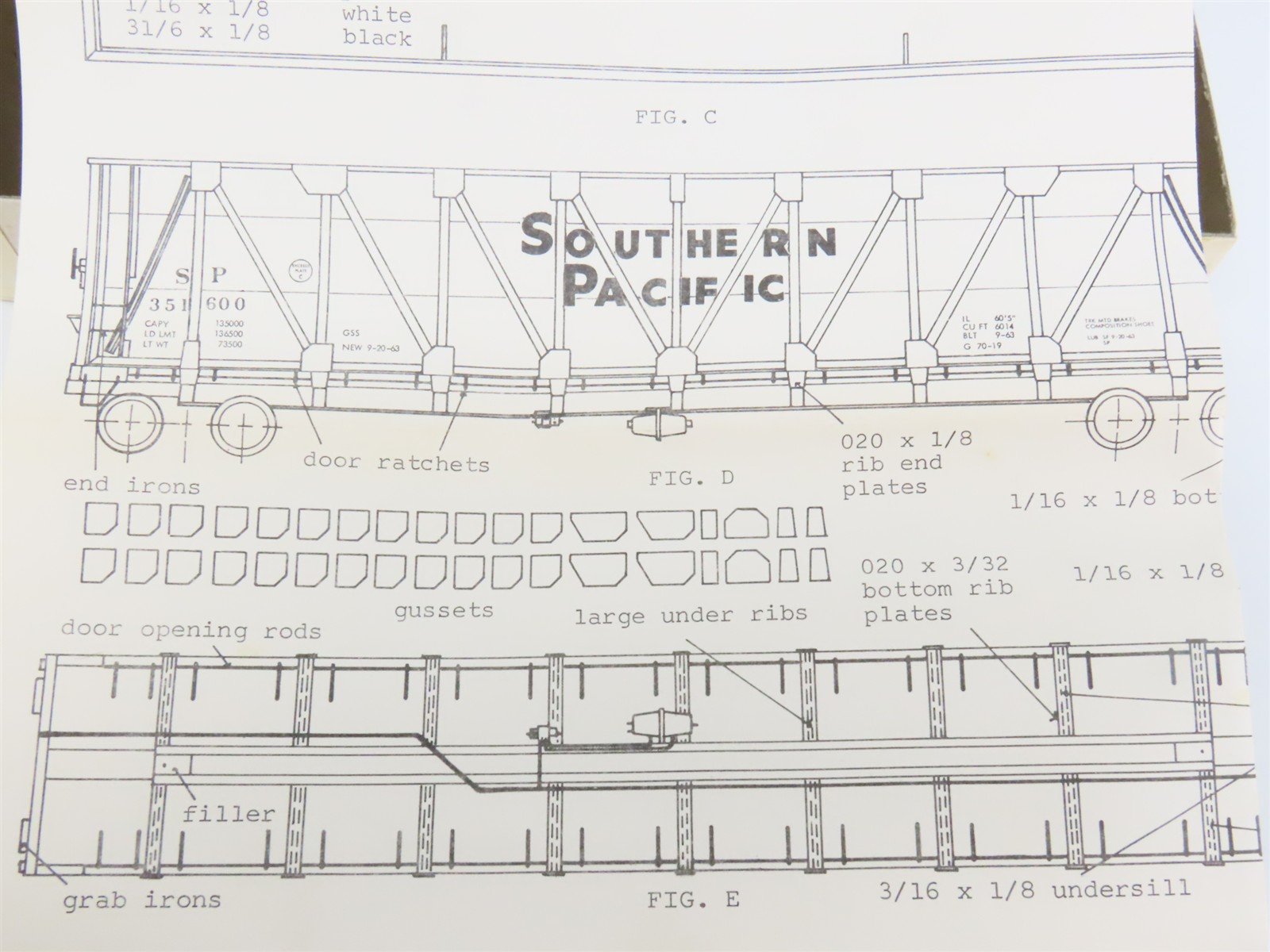 HO Scale Ambroid Kit SP Southern Pacific Railroad Wood Chip Gondola