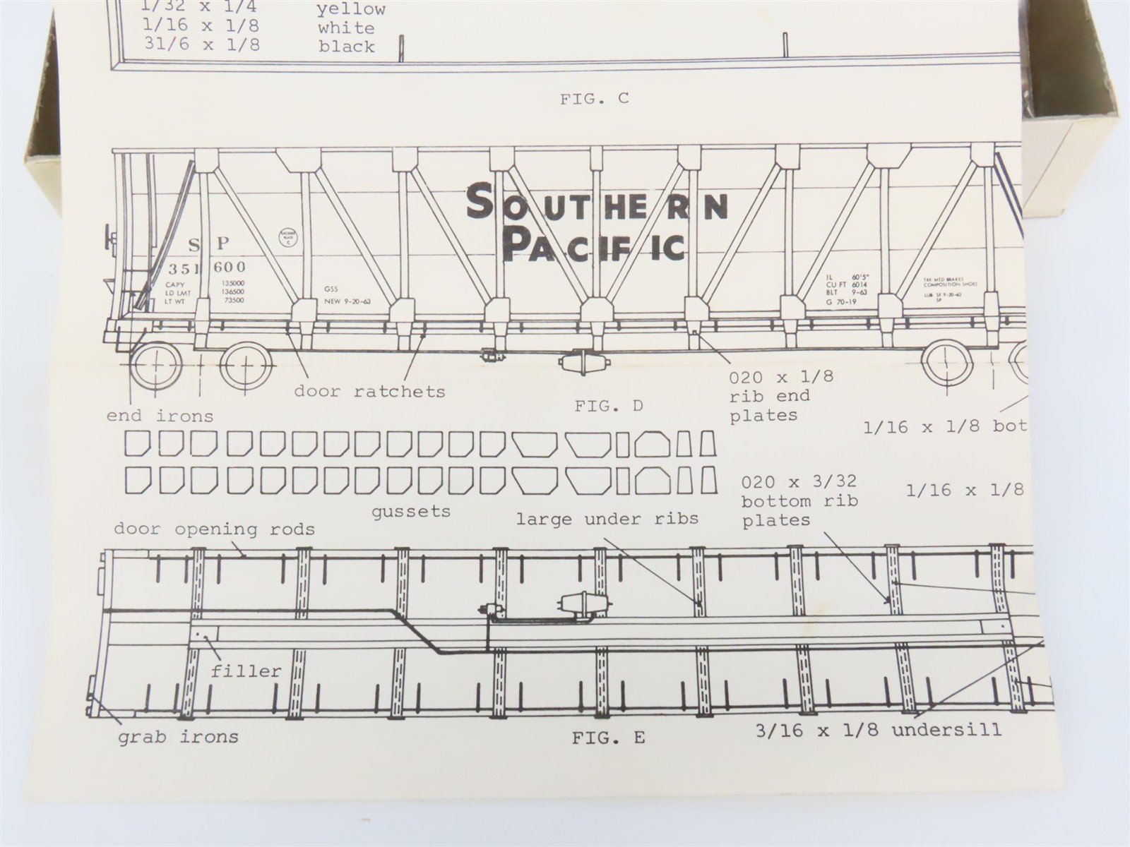HO Scale Ambroid Kit SP Southern Pacific Railroad Wood Chip Gondola