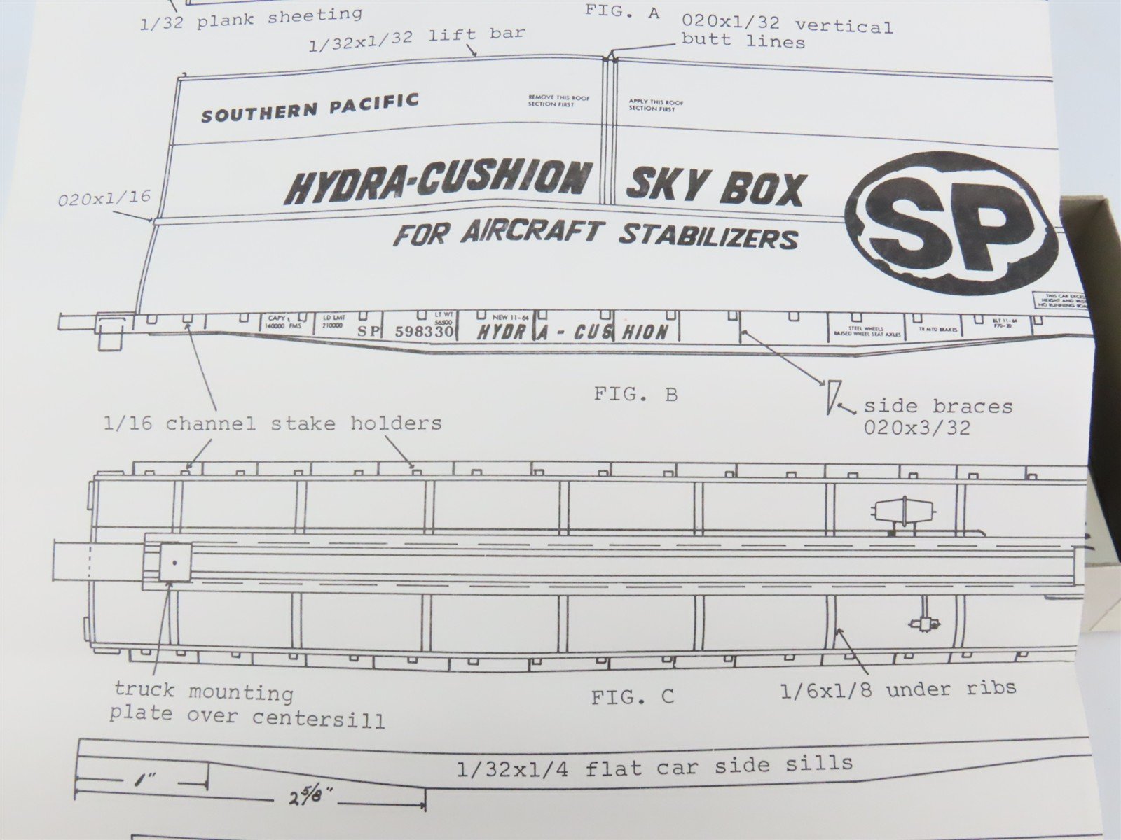HO Scale Ambroid Kit SP Southern Pacific Railroad Aircraft Sky Box