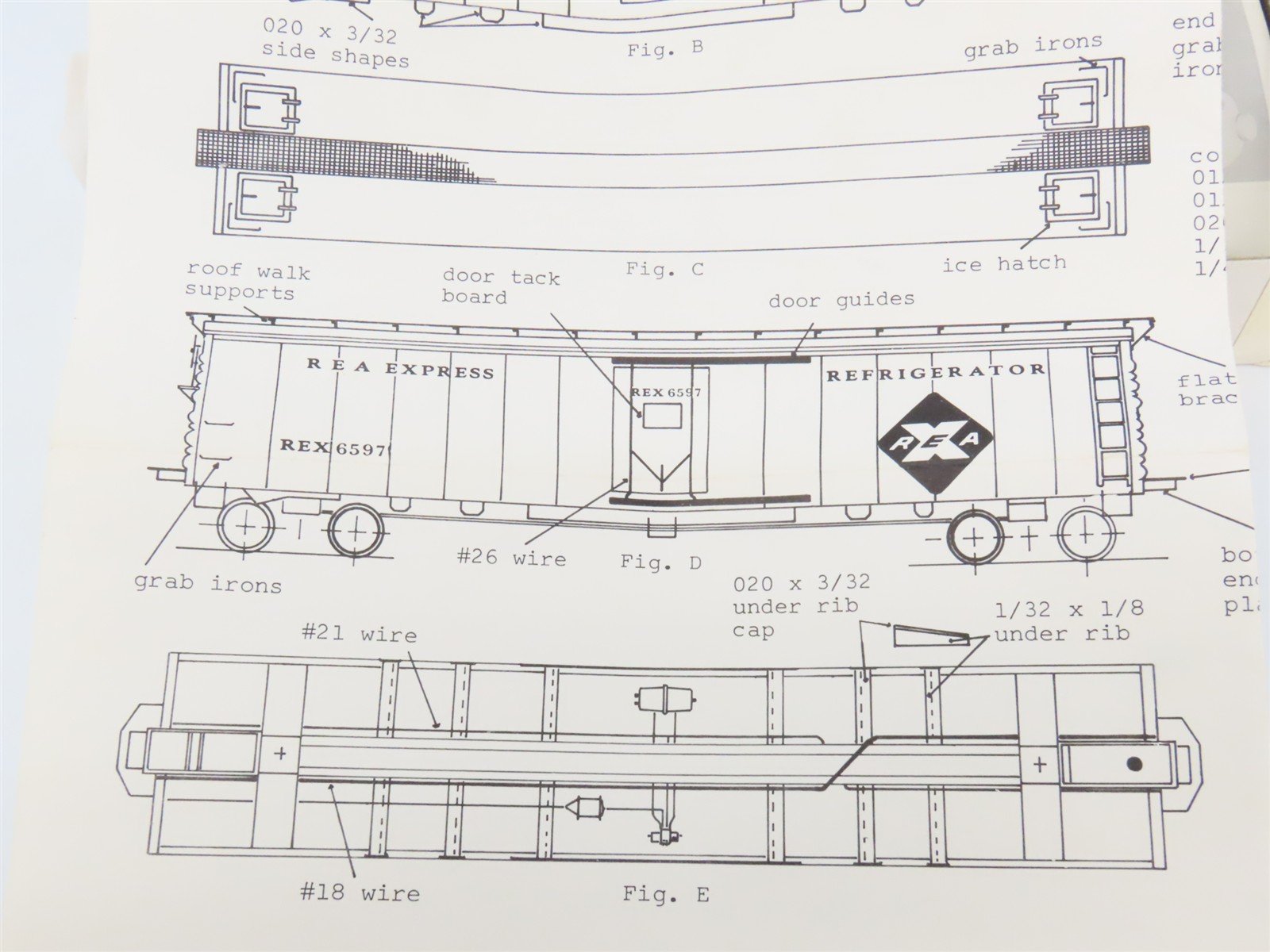 HO Scale Ambroid Kit REX REA Railway Express Agency Reefer