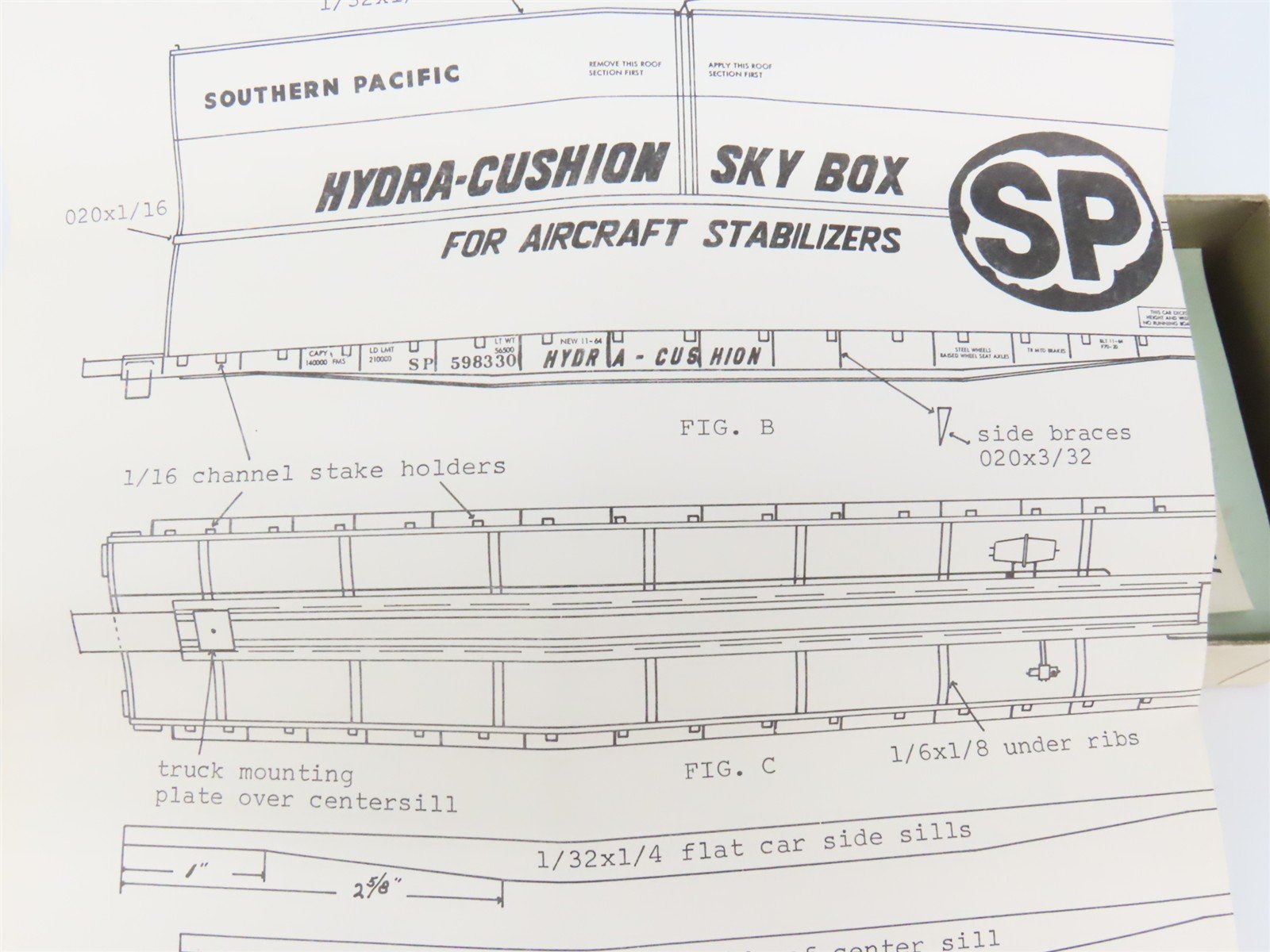HO Scale Ambroid Kit SP Southern Pacific Railroad Aircraft Sky Box