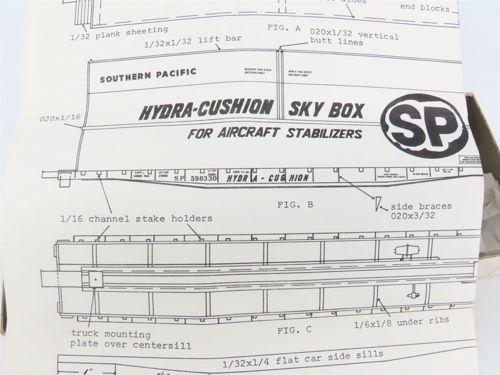 HO Scale Ambroid Kit SP Southern Pacific Railroad Aircraft Sky Box