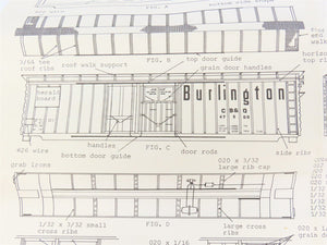 HO Scale Ambroid Kit H-4 CB&Q Burlington Route Plug Door Box Car