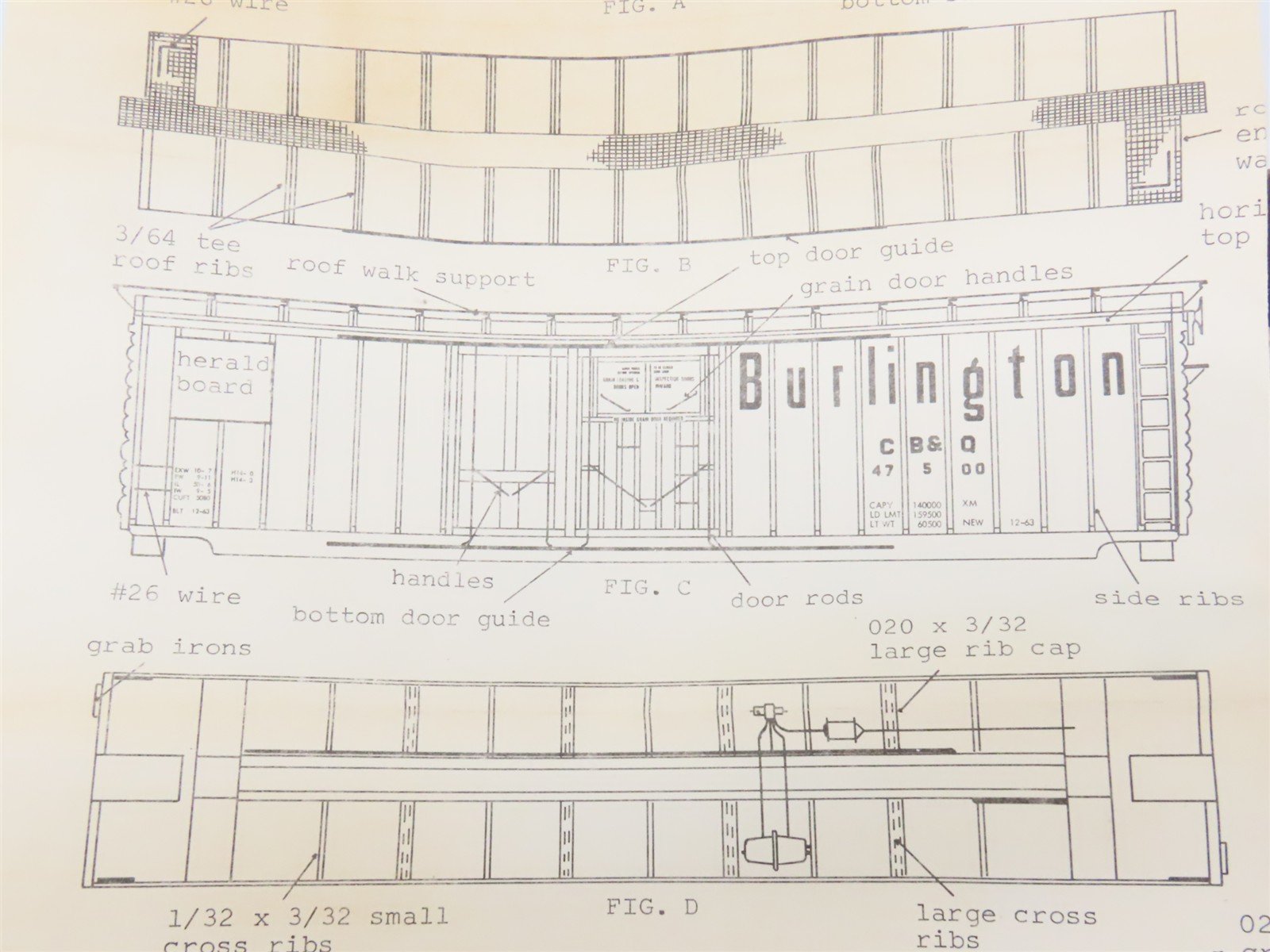 HO Scale Ambroid Kit H-4 CB&Q Burlington Route Plug Door Box Car