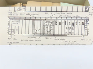 HO Scale Ambroid Kit H-4 CB&Q Burlington Route Plug Door Box Car