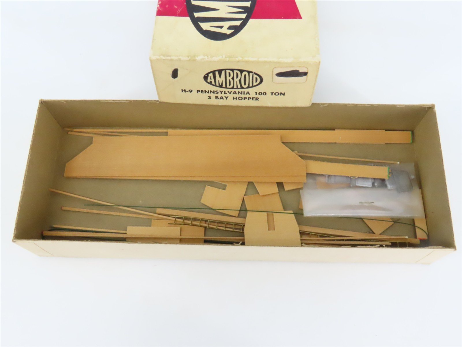 HO Scale Ambroid Kit H-9 PRR Pennsylvania Railroad 3-Bay Open Hopper
