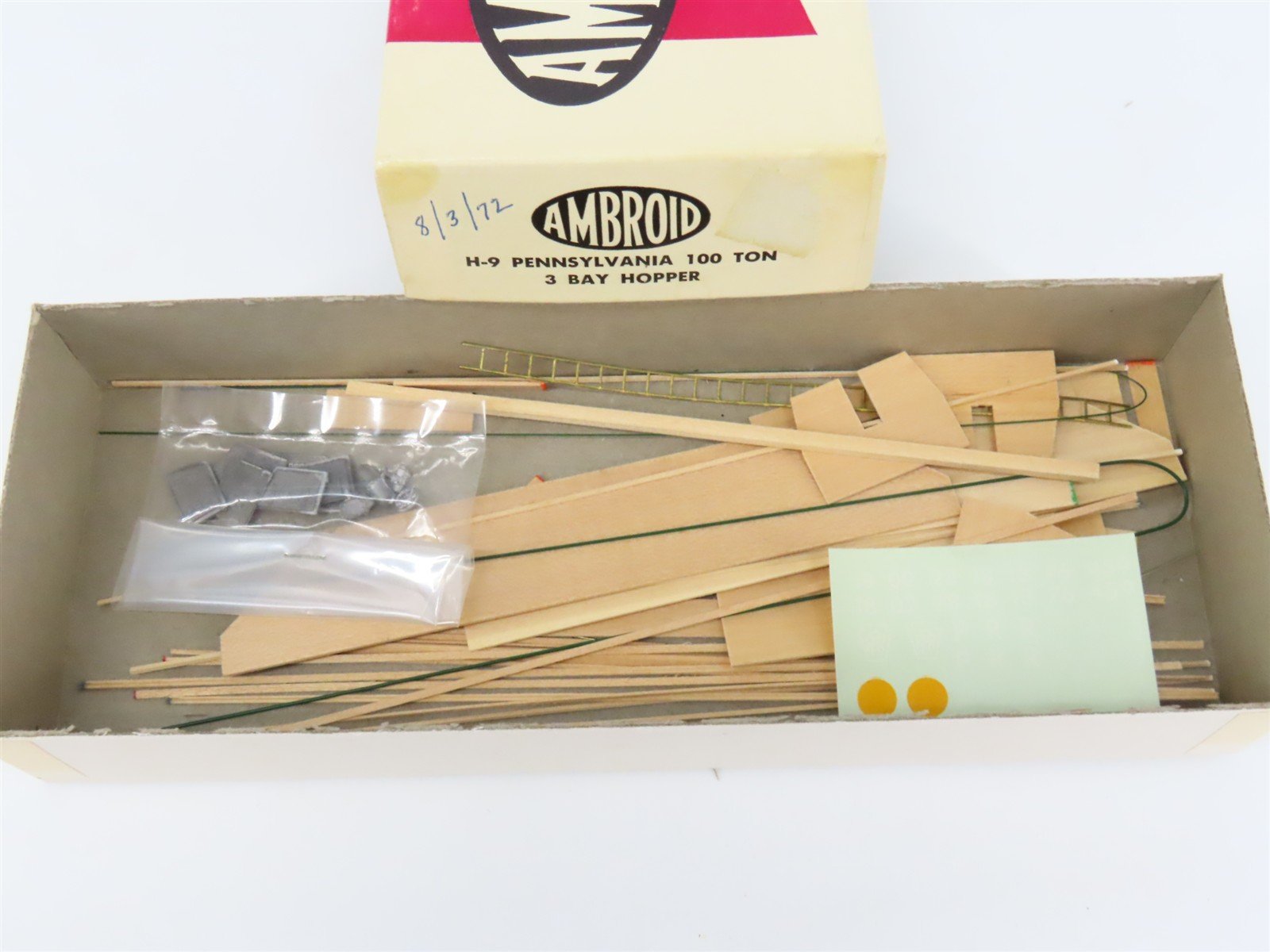 HO Scale Ambroid Kit H-9 PRR Pennsylvania Railroad 3-Bay Open Hopper