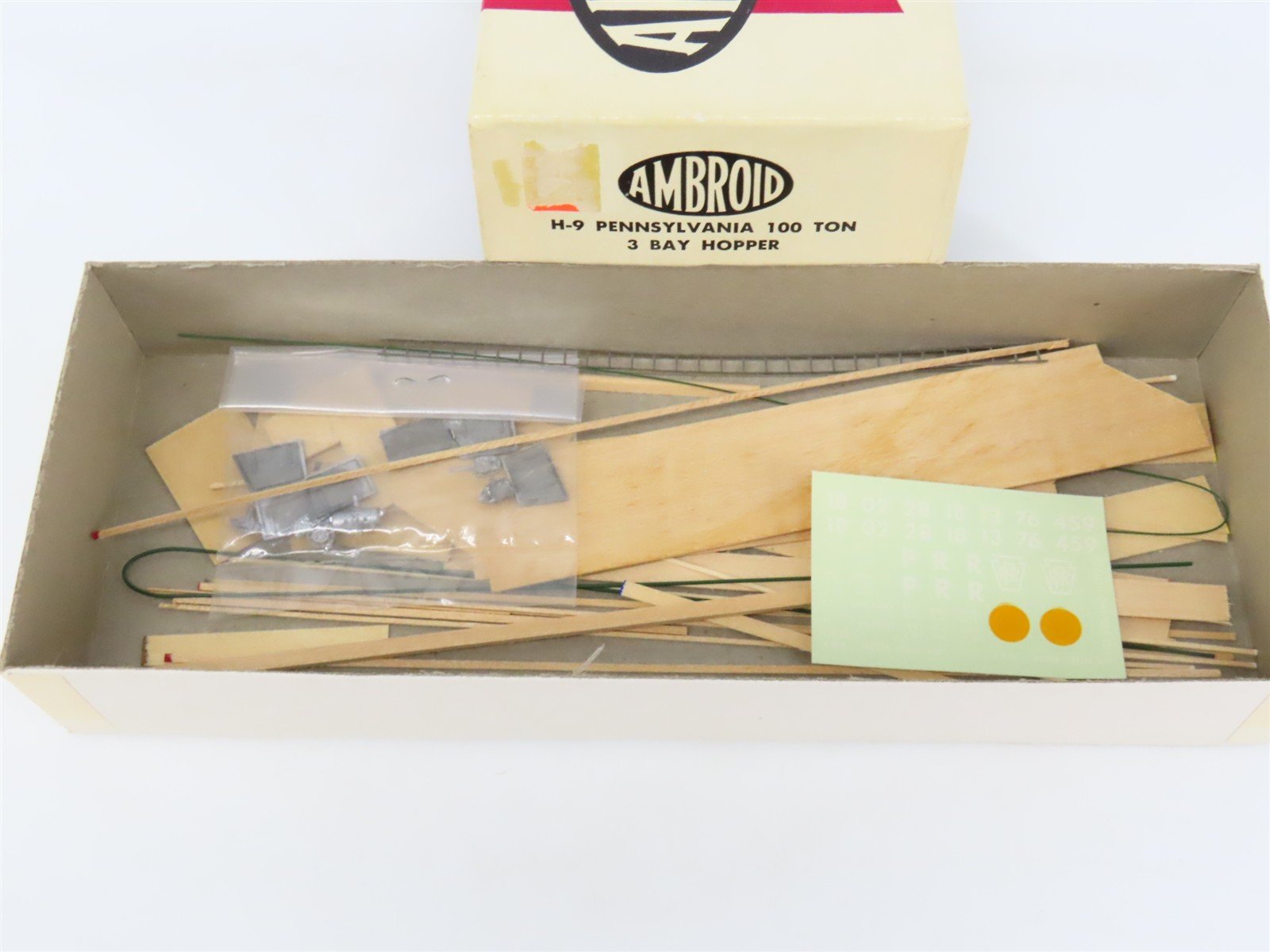 HO Scale Ambroid Kit H-9 PRR Pennsylvania Railroad 3-Bay Open Hopper
