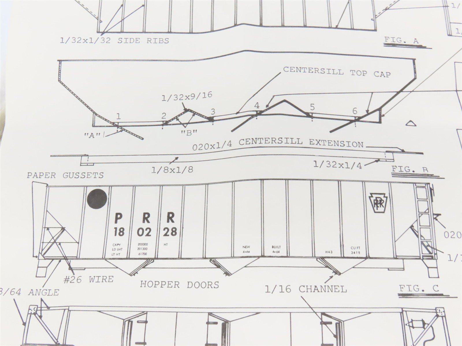 HO Scale Ambroid Kit H-9 PRR Pennsylvania Railroad 3-Bay Open Hopper