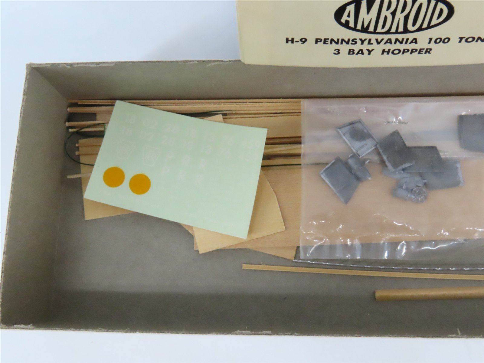 HO Scale Ambroid Kit H-9 PRR Pennsylvania Railroad 3-Bay Open Hopper