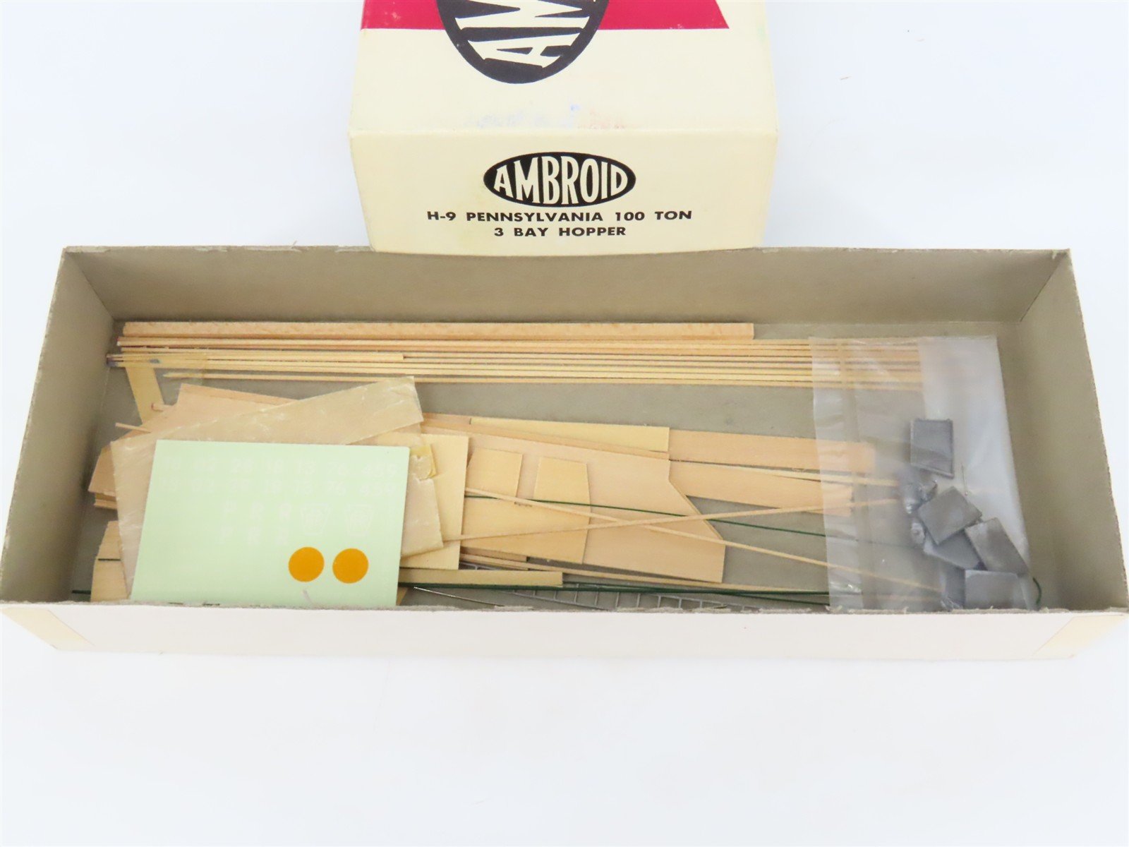 HO Scale Ambroid Kit H-9 PRR Pennsylvania Railroad 3-Bay Open Hopper