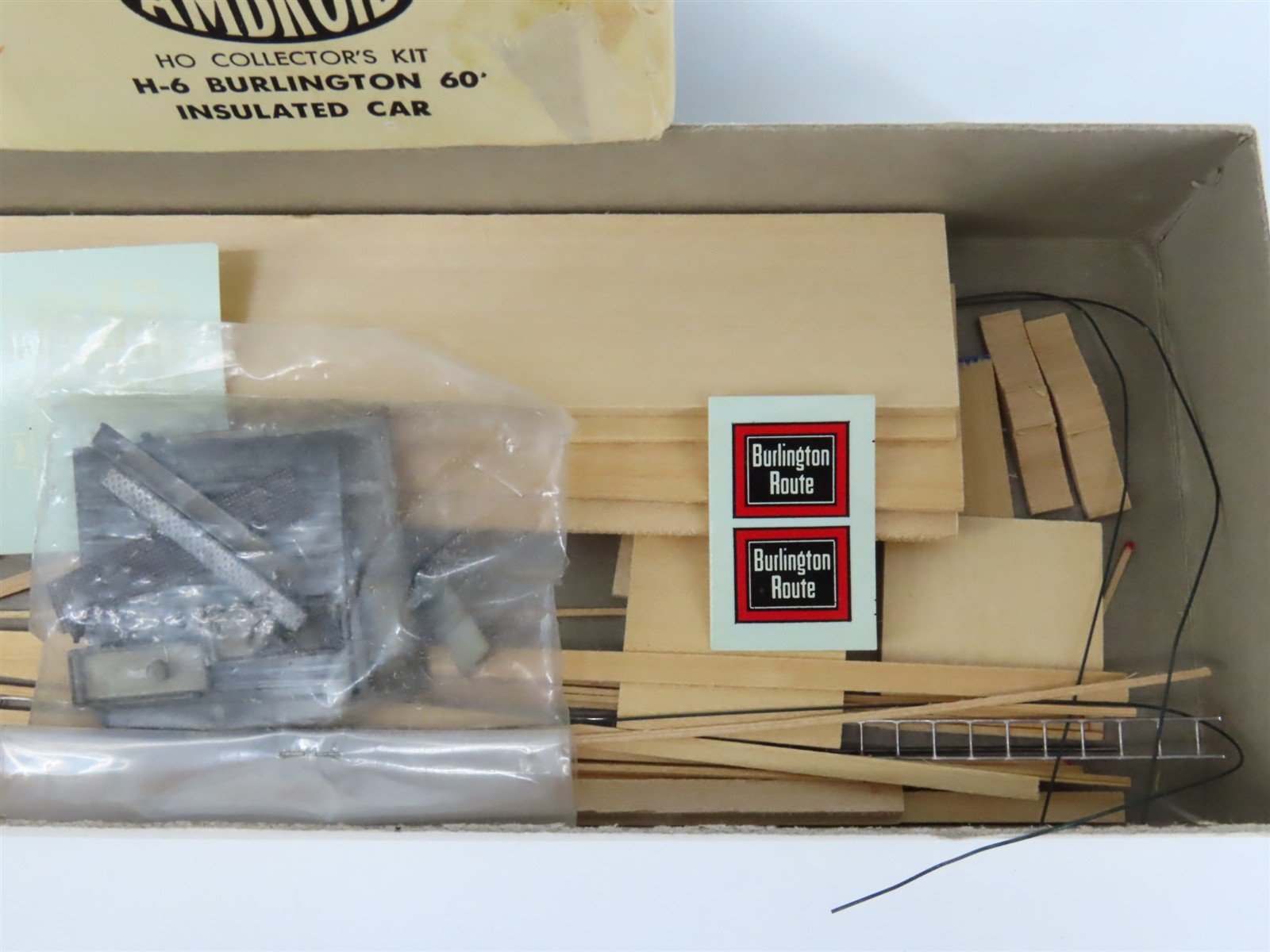 HO Scale Ambroid Kit H-6 RBBQ Burlington Route 60' Insulated Box Car