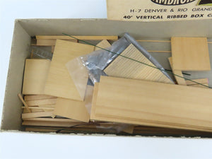 HO Scale Ambroid Kit H-7 D&RGW Rio Grande Railroad 40' Vertical Ribbed Box Car