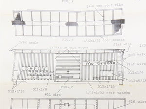 HO Scale Ambroid Kit H-7 D&RGW Rio Grande Railroad 40' Vertical Ribbed Box Car