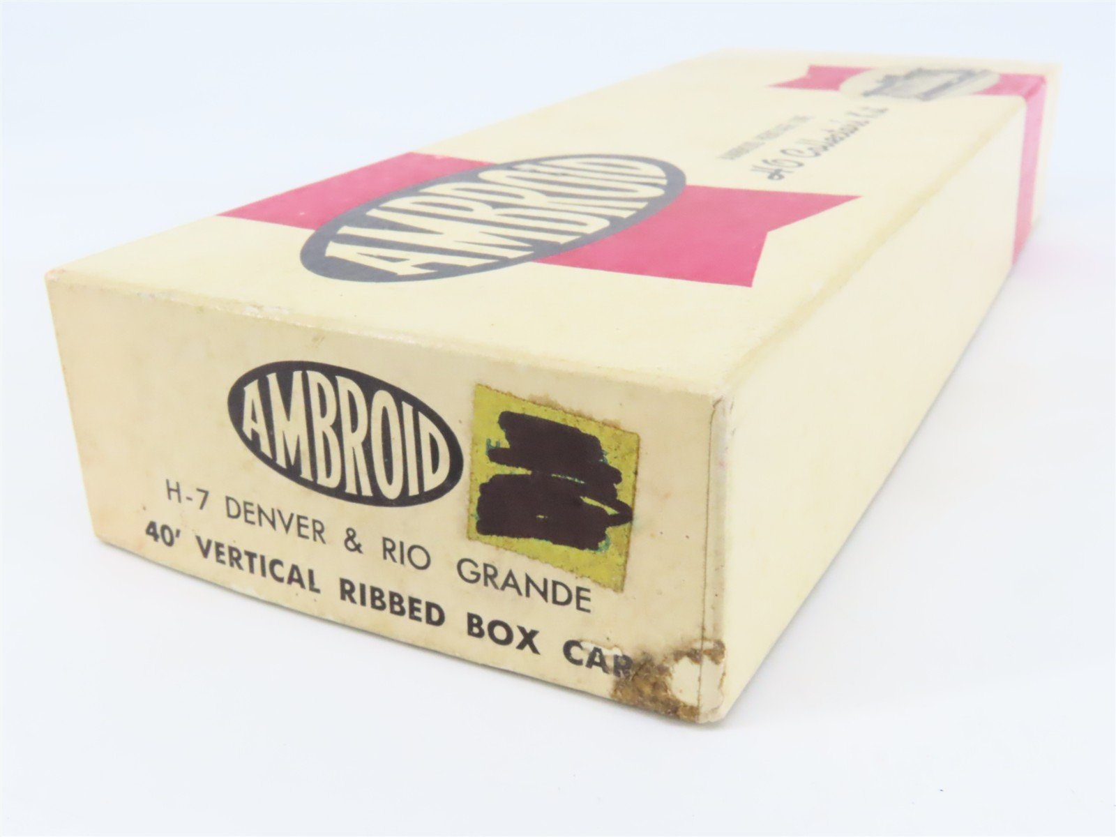 HO Scale Ambroid Kit H-7 D&RGW Rio Grande Railroad 40' Vertical Ribbed Box Car