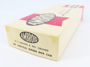 HO Scale Ambroid Kit H-7 D&RGW Rio Grande Railroad 40' Vertical Ribbed Box Car