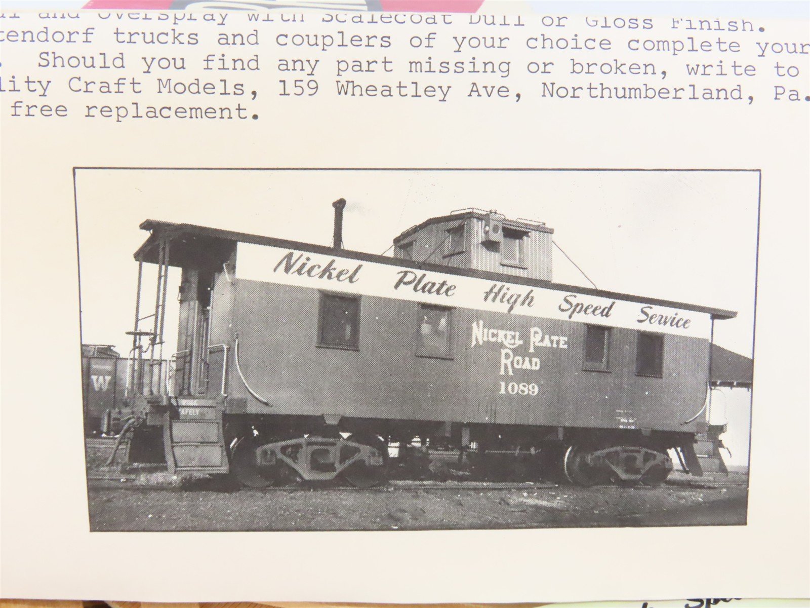 HO Scale Ambroid Kit H-10 NKP Nickel Plate Road Wood Caboose