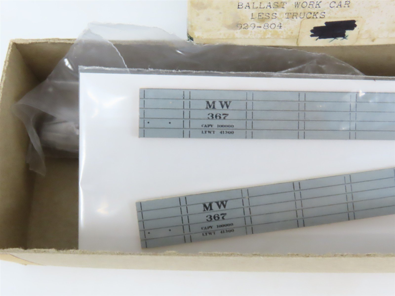 HO Silver Streak Kit 929-804 MW Maintenance of Way Ballast Work Gondola #367