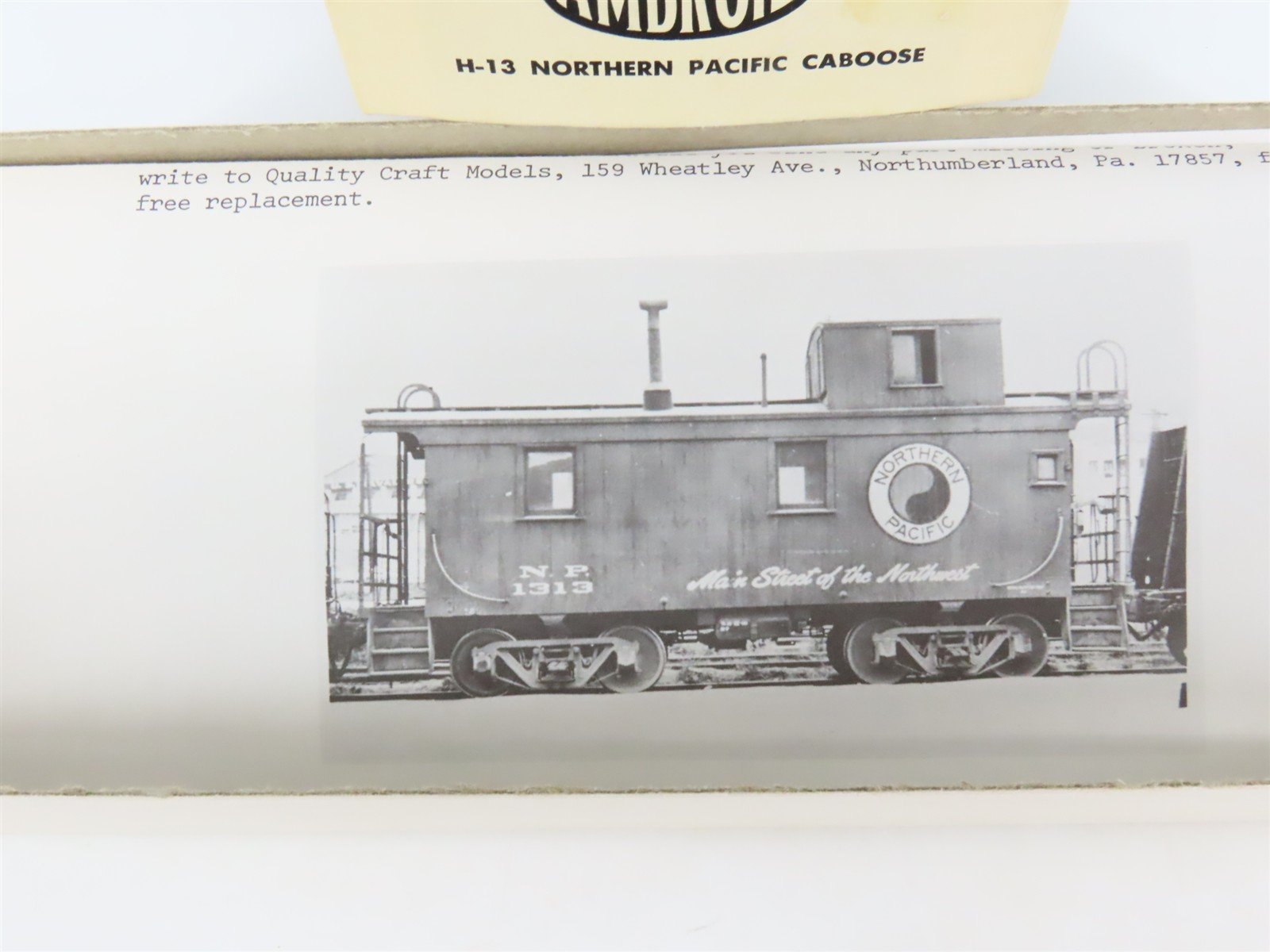 HO Scale Ambroid Kit H-13 NP Northern Pacific Railway Caboose