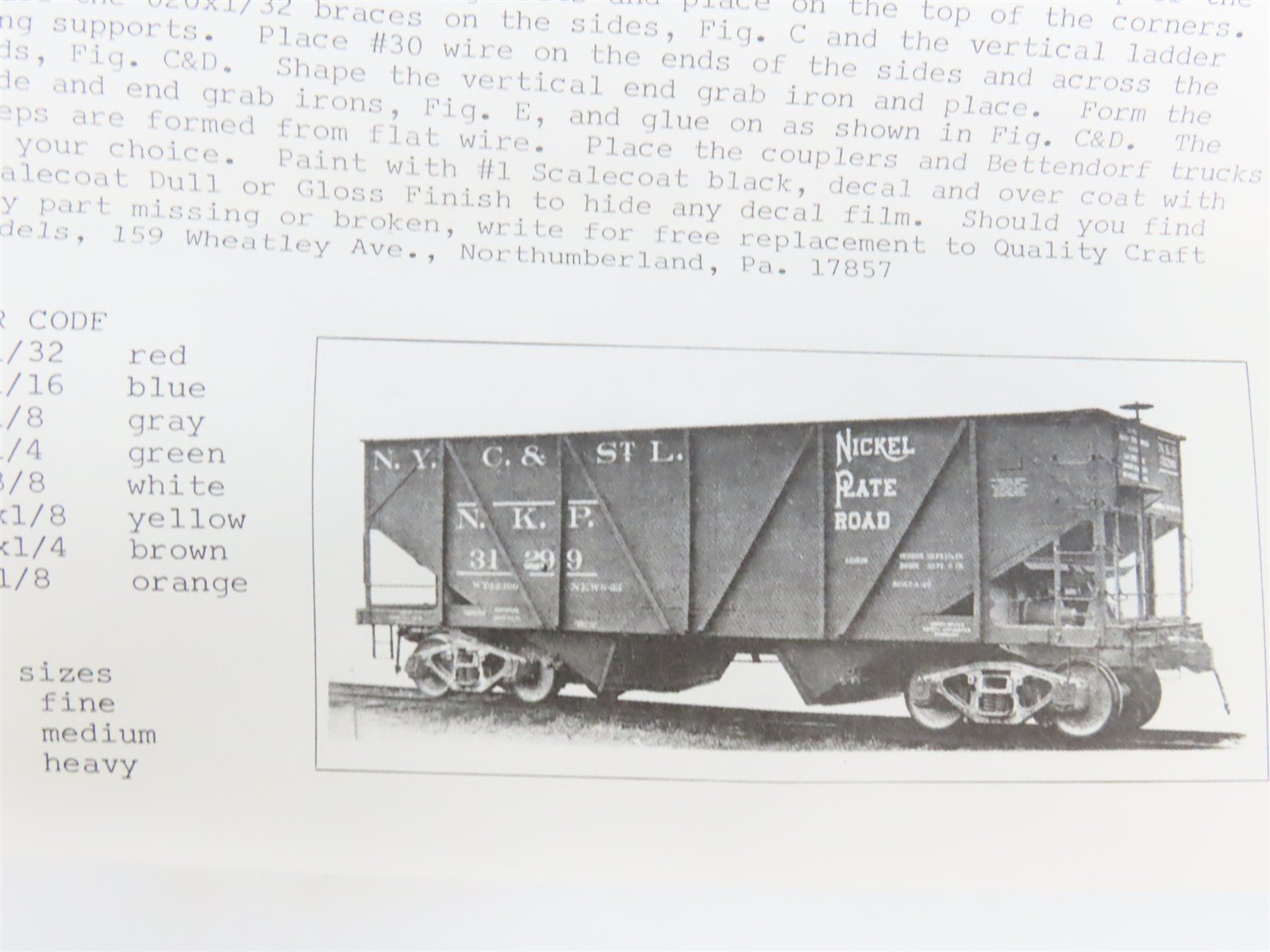 HO Scale Ambroid Kit H-12 NKP Nickel Plate Road 50-Ton Composite Hopper