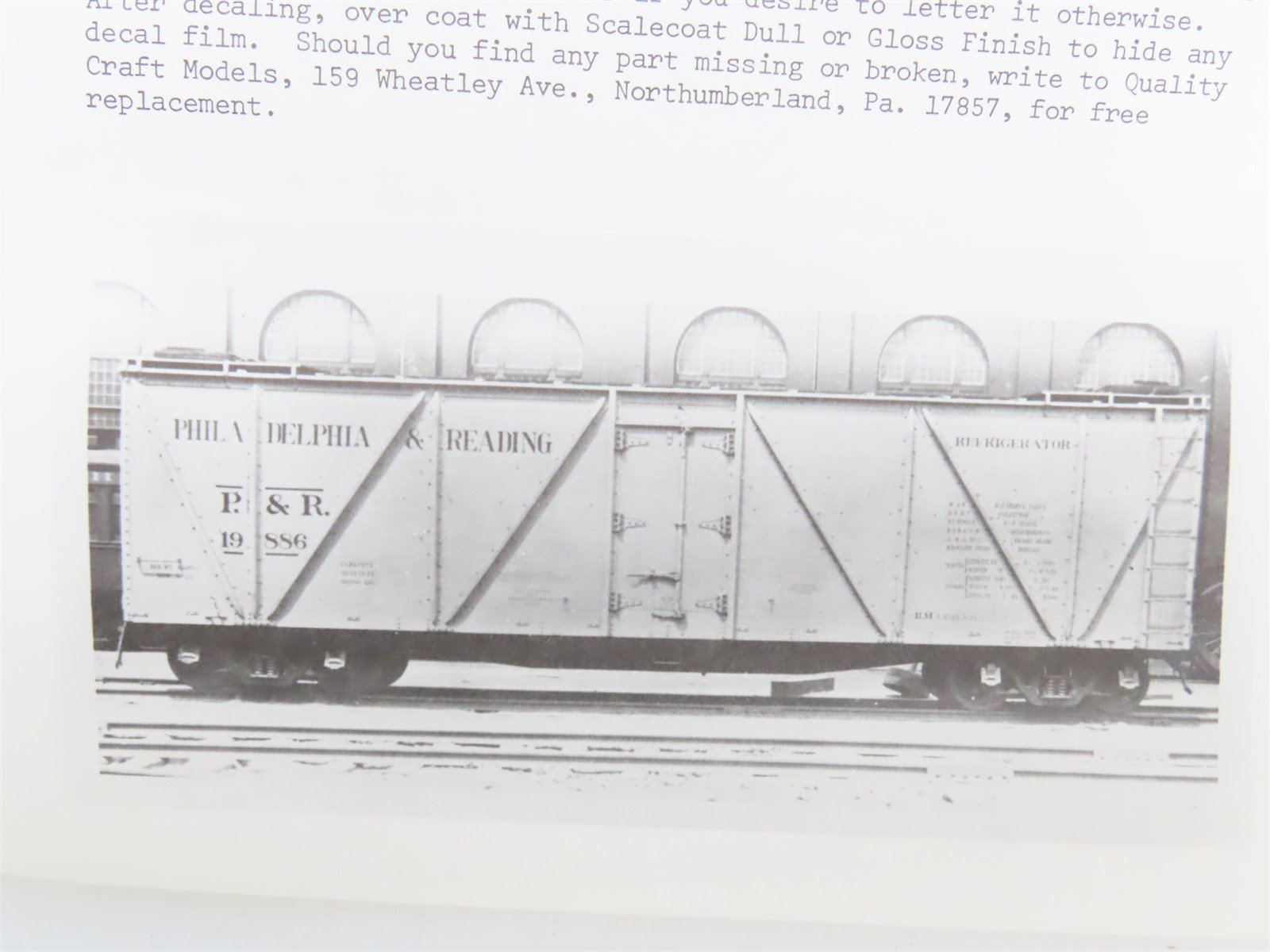 HO Scale Ambroid Kit H-14 RDG Reading Railroad Outside Braced Reefer