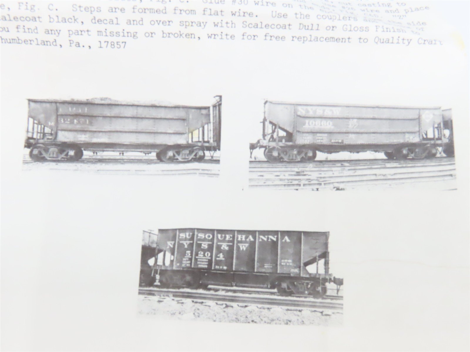 HO Scale Ambroid Kit H-17 ERIE-Susquehanna 50-Ton 3-Bay Hopper