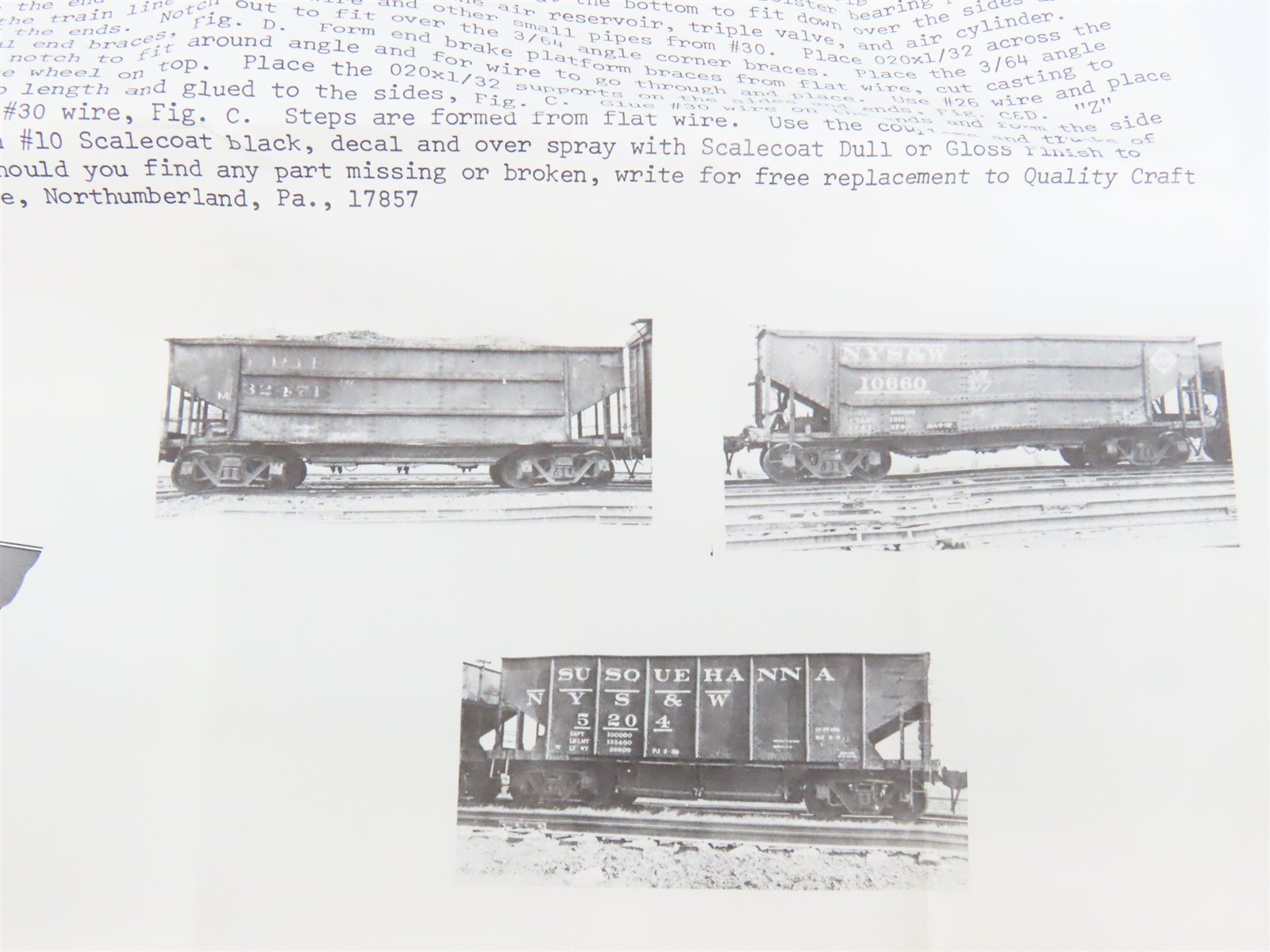 HO Scale Ambroid Kit H-17 ERIE-Susquehanna 50-Ton 3-Bay Hopper