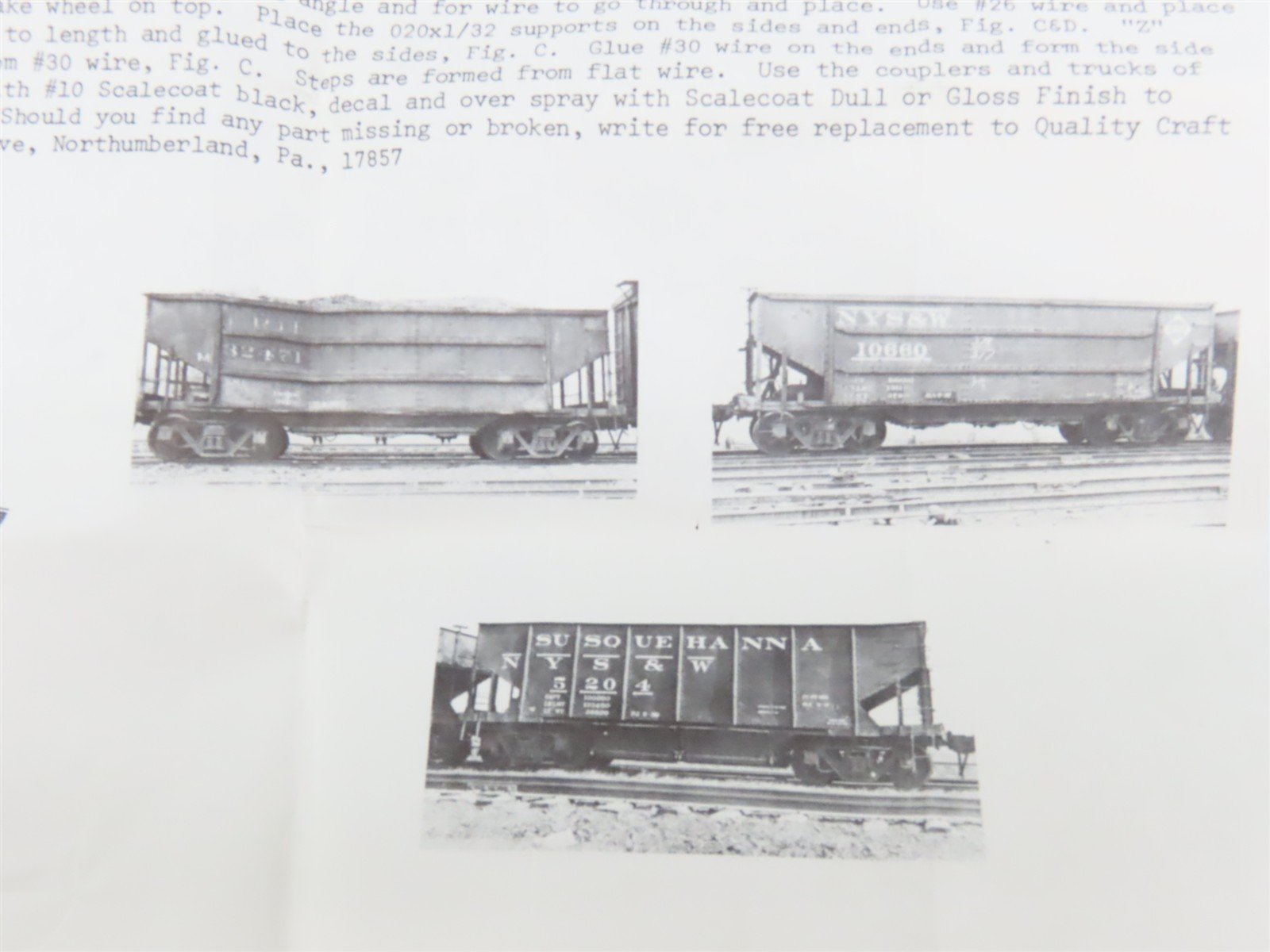 HO Scale Ambroid Kit H-17 ERIE-Susquehanna 50-Ton 3-Bay Hopper
