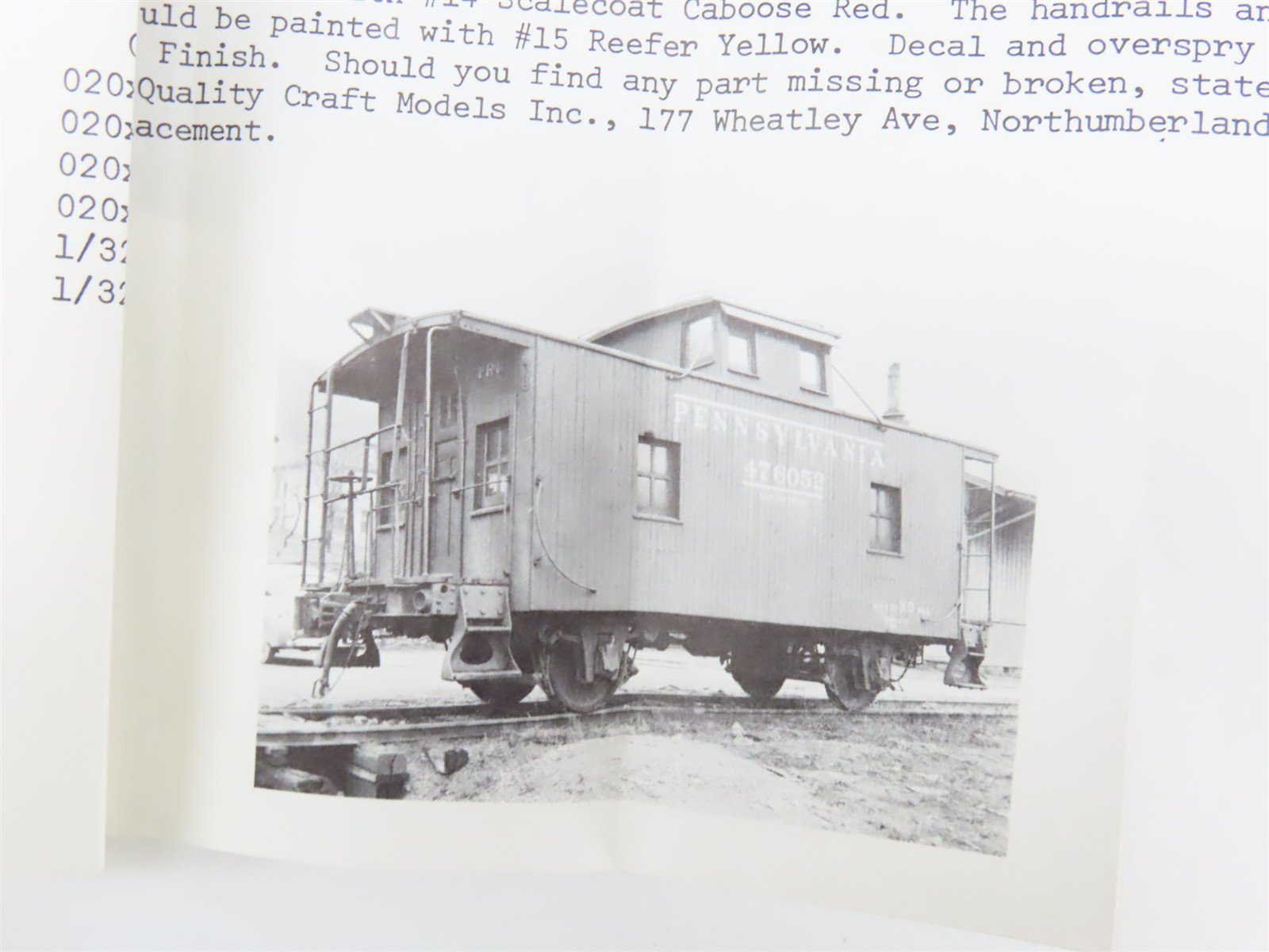 HO Scale Ambroid Kit H-20 PRR Pennsylvania Railroad 4 or 8 Wheel Caboose