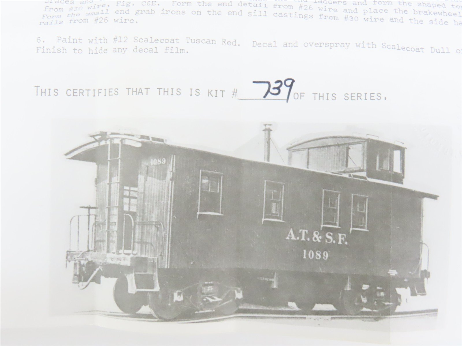 HO Scale Ambroid Kit H-22 AT&SF Santa Fe Railroad Caboose