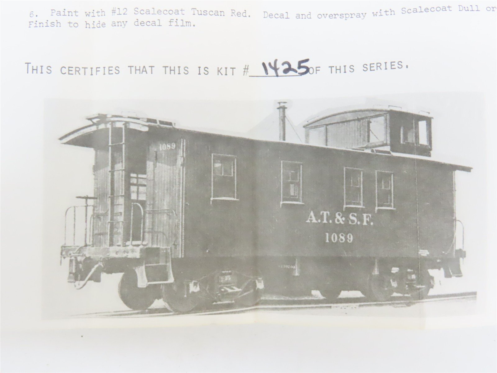HO Scale Ambroid Kit H-22 AT&SF Santa Fe Railroad Caboose