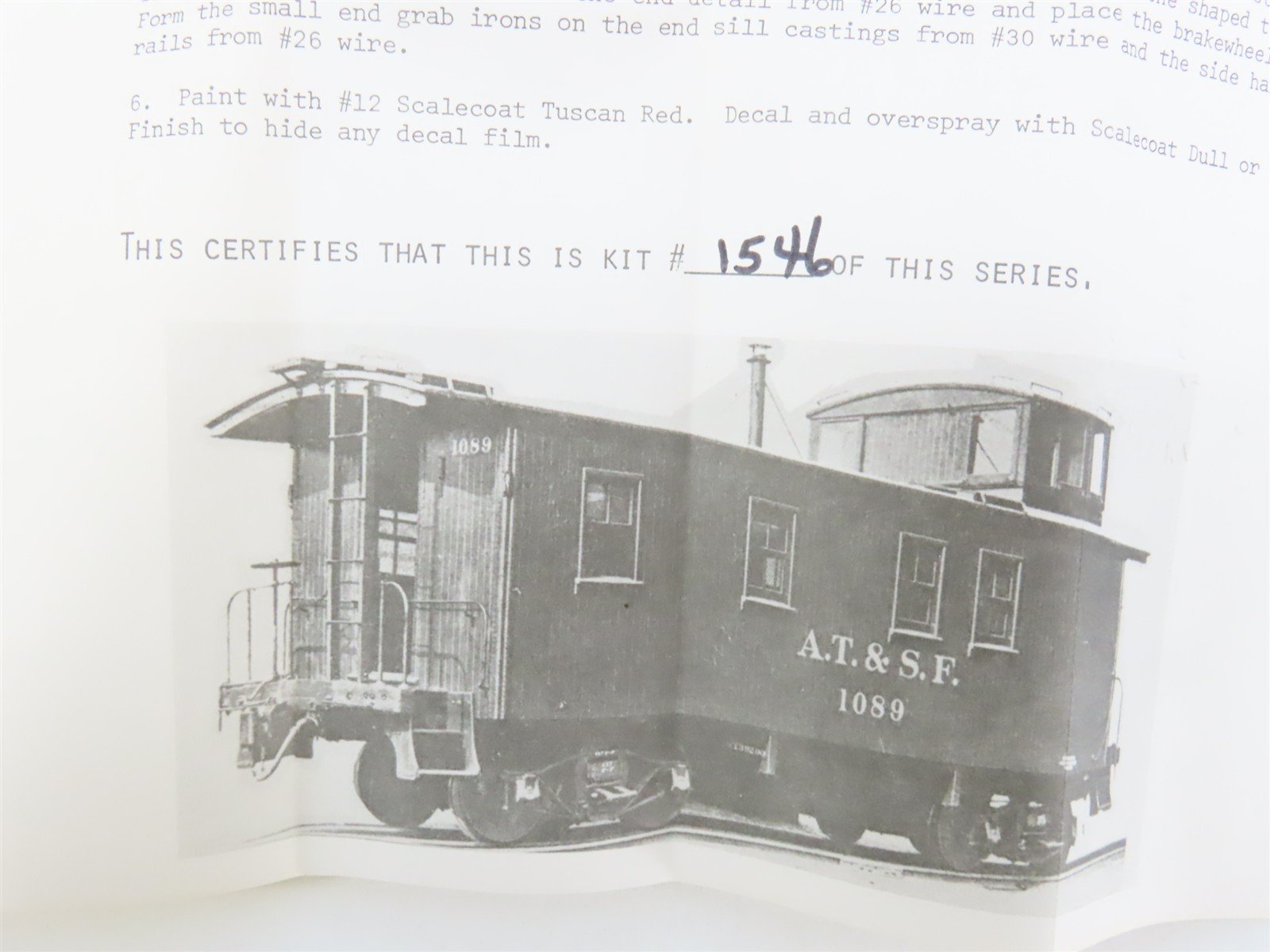HO Scale Ambroid Kit H-22 AT&SF Santa Fe Railroad Caboose