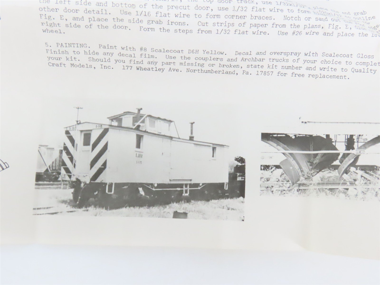 HO Scale Ambroid Kit H-19 LRR Lehigh & Hudson River Flanger Caboose