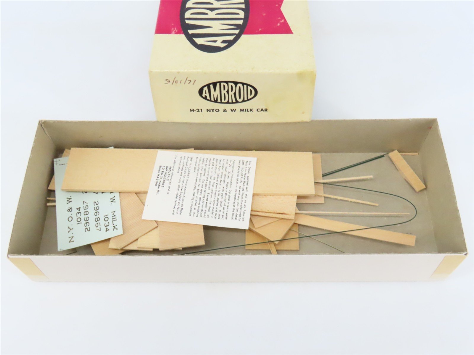 HO Scale Ambroid Kit H-21 NYO&W New York Ontario & Western Railway Milk Car