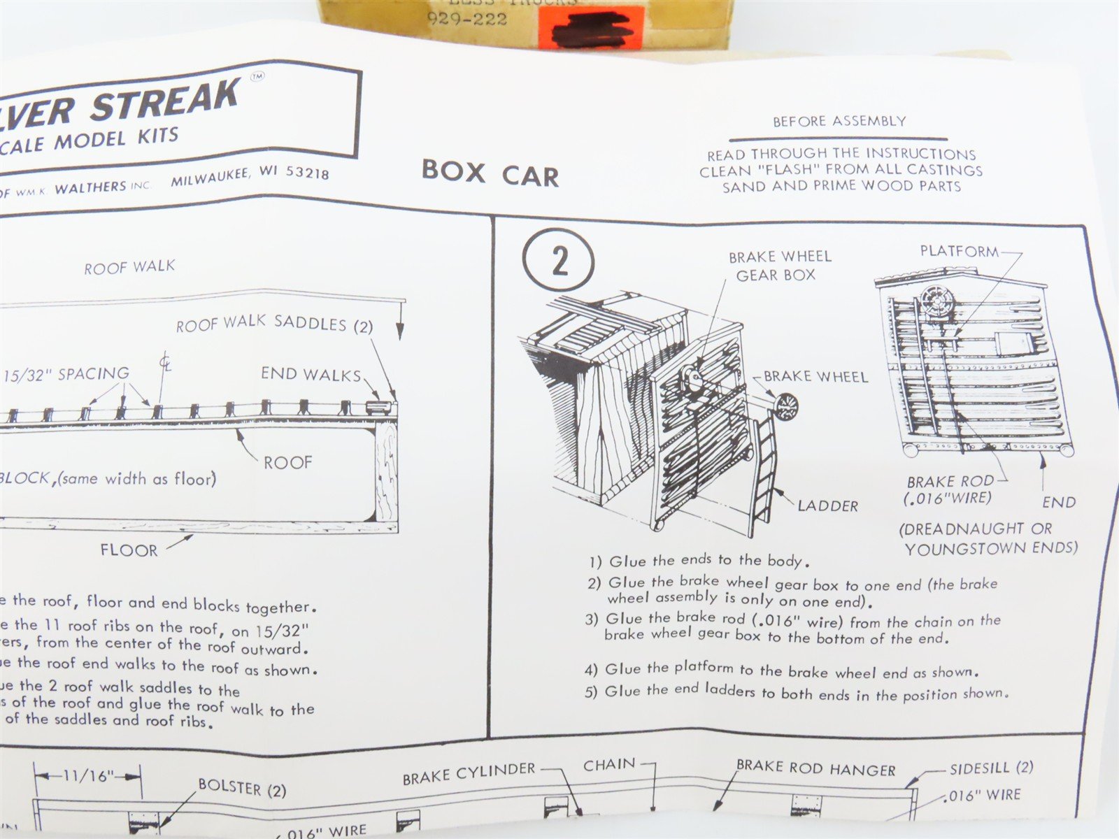HO Scale Silver Streak Kit 929-222 PM Pere Marquette Single Door Box Car #85100